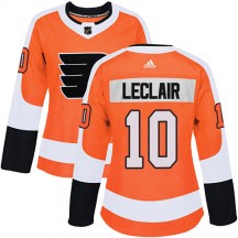 Women's Adidas Philadelphia Flyers John Leclair Orange Home Jersey - Authentic