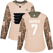 Women's Adidas Philadelphia Flyers Bill Barber Camo Veterans Day Practice Jersey - Authentic