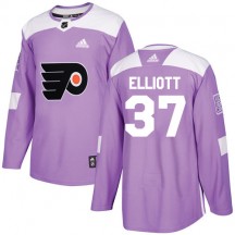 Men's Adidas Philadelphia Flyers Brian Elliott Purple Fights Cancer Practice Jersey - Authentic