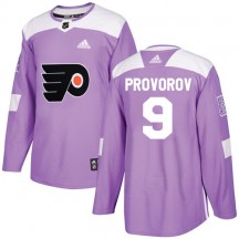 Men's Adidas Philadelphia Flyers Ivan Provorov Purple Fights Cancer Practice Jersey - Authentic