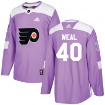 Men's Adidas Philadelphia Flyers Jordan Weal Purple Fights Cancer Practice Jersey - Authentic
