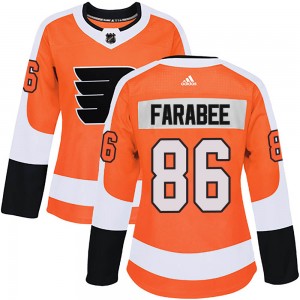 Women's Adidas Philadelphia Flyers Joel Farabee Orange Home Jersey - Authentic