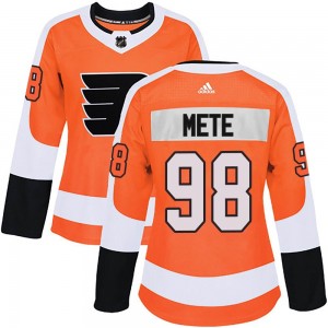 Women's Adidas Philadelphia Flyers Victor Mete Orange Home Jersey - Authentic