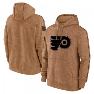 Youth Philadelphia Flyers Brown 2023 Salute to Service Club Pullover Hoodie -
