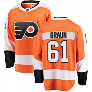 Youth Fanatics Branded Philadelphia Flyers Justin Braun Orange Home Jersey - Breakaway