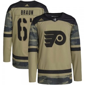 Youth Adidas Philadelphia Flyers Justin Braun Camo Military Appreciation Practice Jersey - Authentic