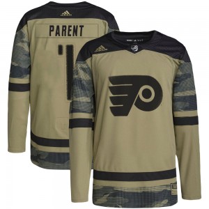 Youth Adidas Philadelphia Flyers Bernie Parent Camo Military Appreciation Practice Jersey - Authentic