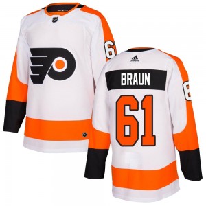 Youth Adidas Philadelphia Flyers Justin Braun White Jersey - Authentic