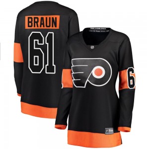 Women's Fanatics Branded Philadelphia Flyers Justin Braun Black Alternate Jersey - Breakaway