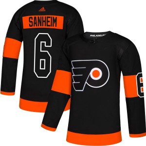 Men's Adidas Philadelphia Flyers Travis Sanheim Black Alternate Jersey - Authentic