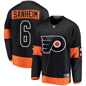 Men's Fanatics Branded Philadelphia Flyers Travis Sanheim Black Alternate Jersey - Breakaway
