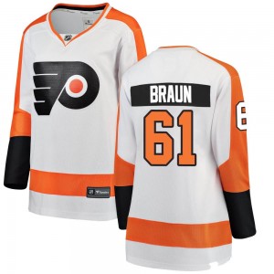 Women's Fanatics Branded Philadelphia Flyers Justin Braun White Away Jersey - Breakaway
