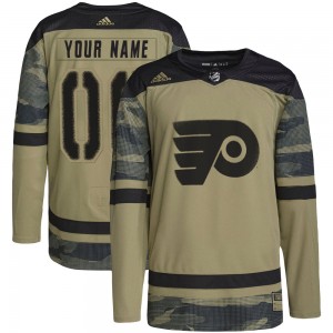 Men's Adidas Philadelphia Flyers Custom Camo Custom Military Appreciation Practice Jersey - Authentic