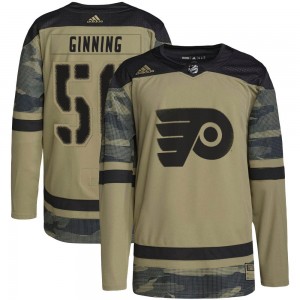 Men's Adidas Philadelphia Flyers Adam Ginning Camo Military Appreciation Practice Jersey - Authentic