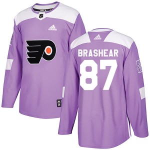 Men's Adidas Philadelphia Flyers Donald Brashear Purple Fights Cancer Practice Jersey - Authentic