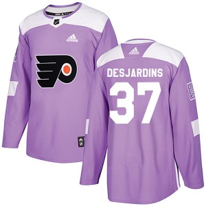 Men's Adidas Philadelphia Flyers Eric Desjardins Purple Fights Cancer Practice Jersey - Authentic