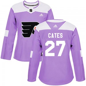 Women's Adidas Philadelphia Flyers Noah Cates Purple Fights Cancer Practice Jersey - Authentic