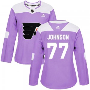 Women's Adidas Philadelphia Flyers Erik Johnson Purple Fights Cancer Practice Jersey - Authentic