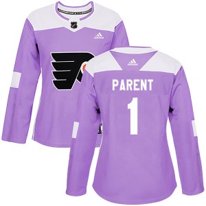 Women's Adidas Philadelphia Flyers Bernie Parent Purple Fights Cancer Practice Jersey - Authentic