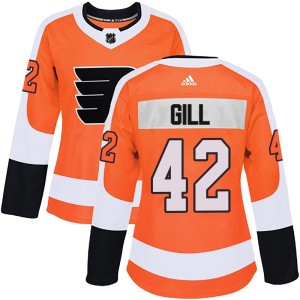 Women's Adidas Philadelphia Flyers Spencer Gill Orange Home Jersey - Authentic