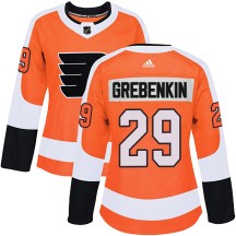 Women's Adidas Philadelphia Flyers Nikita Grebenkin Orange Home Jersey - Authentic