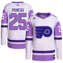 Men's Adidas Philadelphia Flyers Keith Primeau White/Purple Hockey Fights Cancer Primegreen Jersey - Authentic