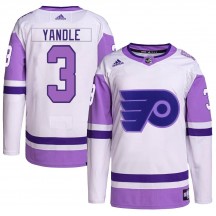 Men's Adidas Philadelphia Flyers Keith Yandle White/Purple Hockey Fights Cancer Primegreen Jersey - Authentic