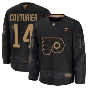 Youth Fanatics Philadelphia Flyers Sean Couturier Black 2024 Military Appreciation Practice Jersey - Premium