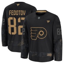 Youth Fanatics Philadelphia Flyers Ivan Fedotov Black 2024 Military Appreciation Practice Jersey - Premium