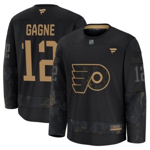 Youth Fanatics Philadelphia Flyers Simon Gagne Black 2024 Military Appreciation Practice Jersey - Premium