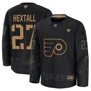 Youth Fanatics Philadelphia Flyers Ron Hextall Black 2024 Military Appreciation Practice Jersey - Premium