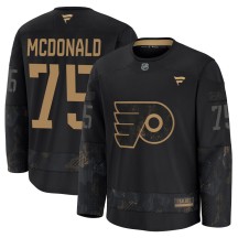 Youth Fanatics Philadelphia Flyers Hunter McDonald Black 2024 Military Appreciation Practice Jersey - Premium