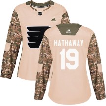 Women's Adidas Philadelphia Flyers Garnet Hathaway Camo Veterans Day Practice Jersey - Authentic