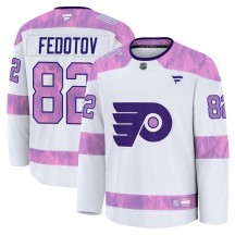 Men's Fanatics Philadelphia Flyers Ivan Fedotov White 2024 Hockey Fights Cancer Practice Jersey - Premium