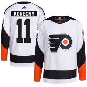 Men's Adidas Philadelphia Flyers Travis Konecny White Reverse Retro 2.0 Jersey - Authentic