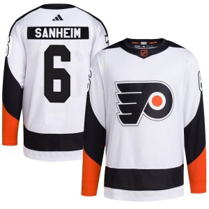 Men's Adidas Philadelphia Flyers Travis Sanheim White Reverse Retro 2.0 Jersey - Authentic
