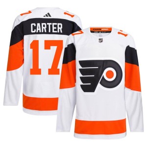 Men's Adidas Philadelphia Flyers Jeff Carter White 2024 Stadium Series Primegreen Jersey - Authentic