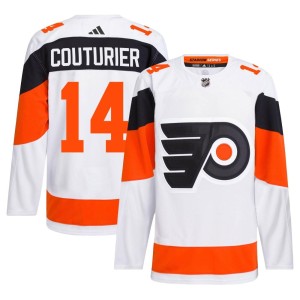 Men's Adidas Philadelphia Flyers Sean Couturier White 2024 Stadium Series Primegreen Jersey - Authentic