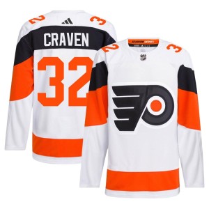 Men's Adidas Philadelphia Flyers Murray Craven White 2024 Stadium Series Primegreen Jersey - Authentic