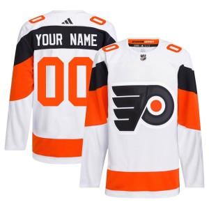 Men's Adidas Philadelphia Flyers Custom White Custom 2024 Stadium Series Primegreen Jersey - Authentic
