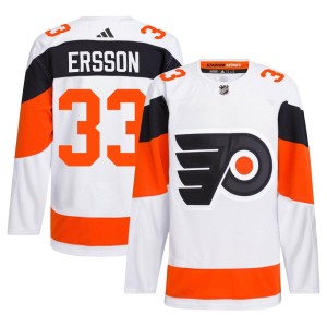 Men's Adidas Philadelphia Flyers Samuel Ersson White 2024 Stadium Series Primegreen Jersey - Authentic