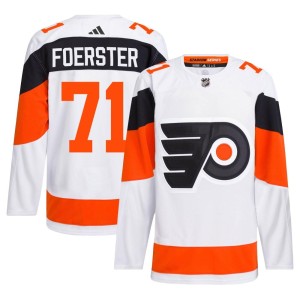 Men's Adidas Philadelphia Flyers Tyson Foerster White 2024 Stadium Series Primegreen Jersey - Authentic