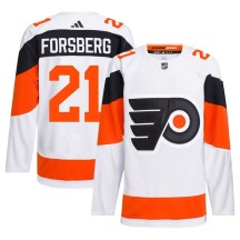 Men's Adidas Philadelphia Flyers Peter Forsberg White 2024 Stadium Series Primegreen Jersey - Authentic