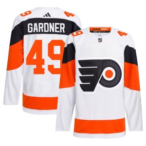 Men's Adidas Philadelphia Flyers Rhett Gardner White 2024 Stadium Series Primegreen Jersey - Authentic