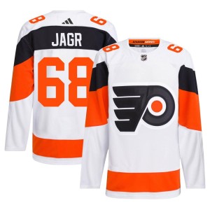 Men's Adidas Philadelphia Flyers Jaromir Jagr White 2024 Stadium Series Primegreen Jersey - Authentic