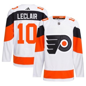 Men's Adidas Philadelphia Flyers John Leclair White 2024 Stadium Series Primegreen Jersey - Authentic