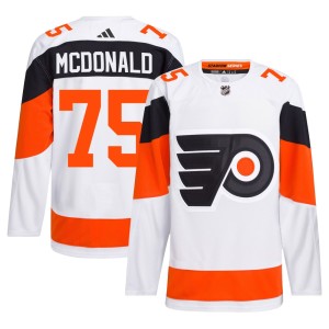 Men's Adidas Philadelphia Flyers Hunter McDonald White 2024 Stadium Series Primegreen Jersey - Authentic