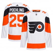 Men's Adidas Philadelphia Flyers Ryan Poehling White 2024 Stadium Series Primegreen Jersey - Authentic