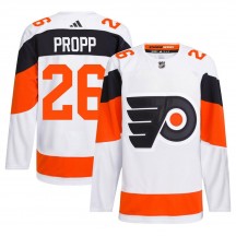 Men's Adidas Philadelphia Flyers Brian Propp White 2024 Stadium Series Primegreen Jersey - Authentic