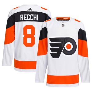 Men's Adidas Philadelphia Flyers Mark Recchi White 2024 Stadium Series Primegreen Jersey - Authentic